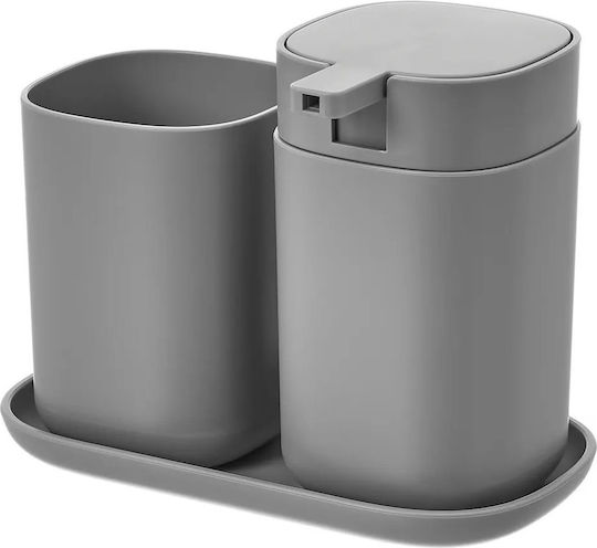 HowHomely Set Accesorii Baie Plastic Gri 3 Bucăți