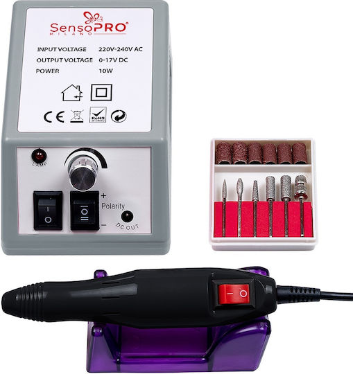 SensoPro Trotor Electric pentru Unghii 10W Gri cu 20000 RPM