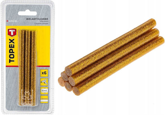 8 Mm Glue Refills Gold Glitter 6 Pcs