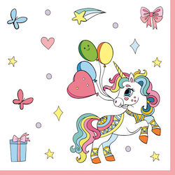 Unicorn Birthday Napkins 33x33cm 20pcs