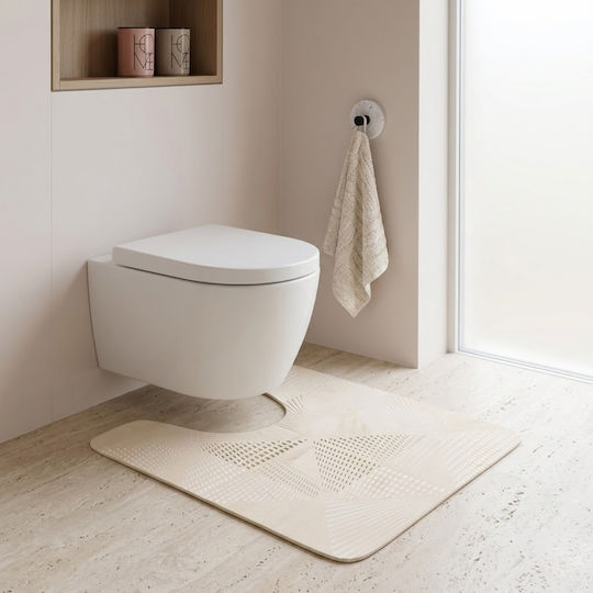 Tendance Πατάκι Μπάνιου Λεκάνης Beige Marble 45x50εκ.