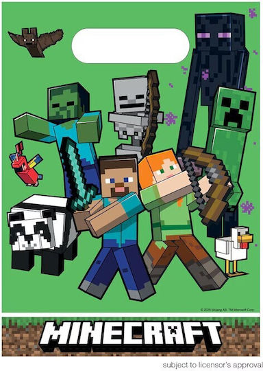 Procos Πλαστική Τσάντα για Δώρο με Θέμα "Minecraft" 23x16εκ. 6τμχ