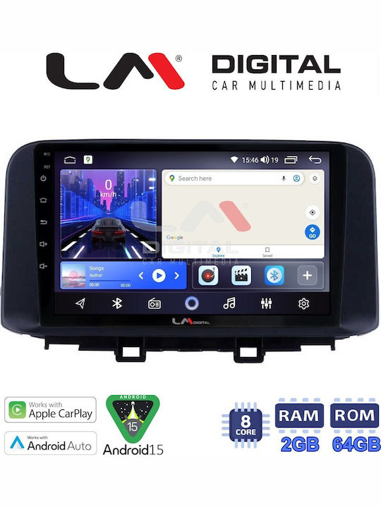 LM Digital Car Audio System for Hyundai Kona 2017-2022 Bluetooth USB Wi-Fi GPS Apple CarPlay Android Auto