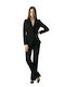 Women's Black Set with Trousers in Regular Fit