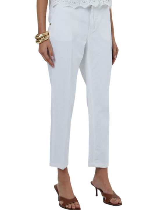 Sarah Lawrence Women's Fabric Trousers Off White
