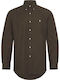 Long Sleeve Shirt in Regular Fit Dark Brown