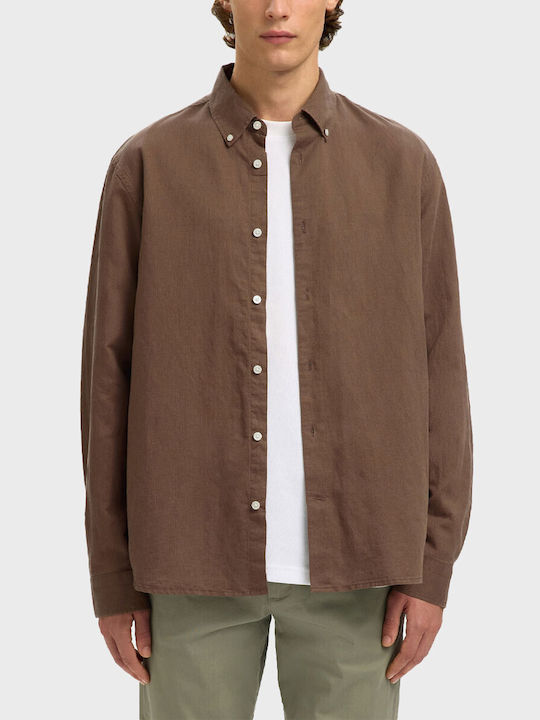 Selected Short Sleeve Linen Shirt in Regular Fi...