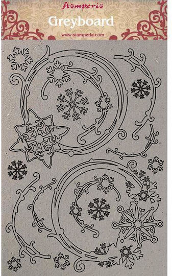 Stamperia A4 21x29,7cm Greyboard 1mm Snowflakes Garlands