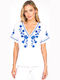 Short Sleeve Women's Shirt Blue SC-Q8307-26SH-BLUE
