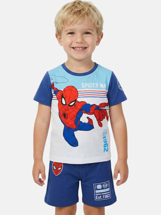 Set Pentru Copii Cu Pantaloni Scurți De Vară 2 Bucăți Albastre Spiderman