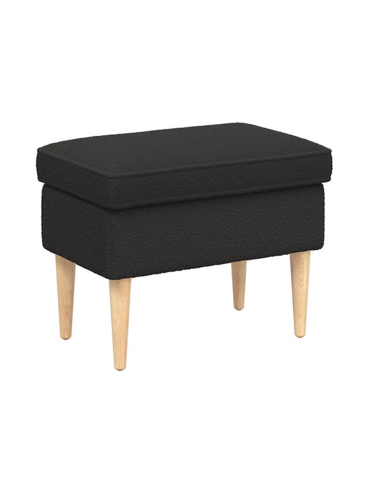 Fabric Upholstered Black Footstool 55x35x41cm