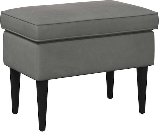 Samt Fußhocker Dunkelgrau 55x35x41cm