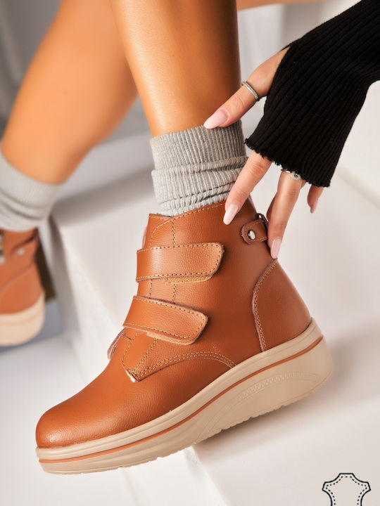 Botinelli Leder Damen Stiefeletten Tabac