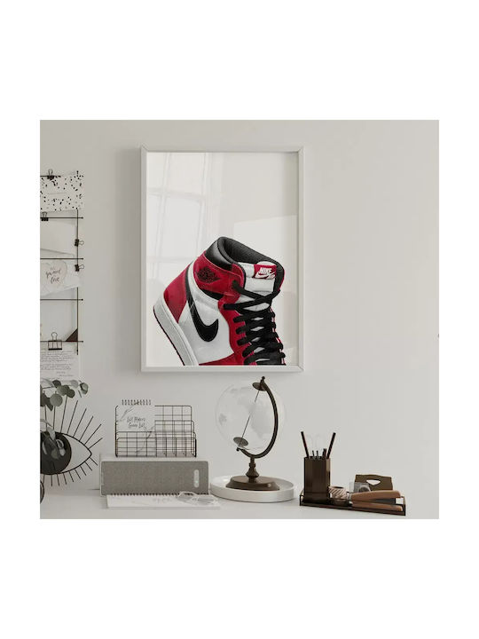 Poster Chicago Air Jordan 1 Snk41b 40cm X 50cm Frame Natural Wood Beige