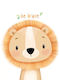 Kids Wall Art Lion with White Frame Made of Wood 40x50cm