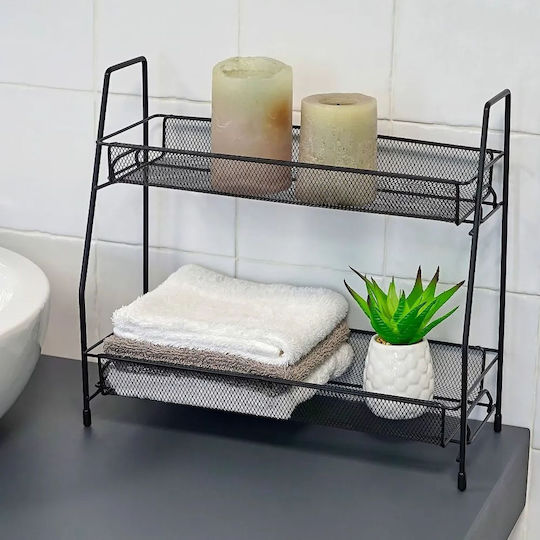 HowHomely Metallisches Lebensmittelregal Mit 2 Ebenen Schwarze