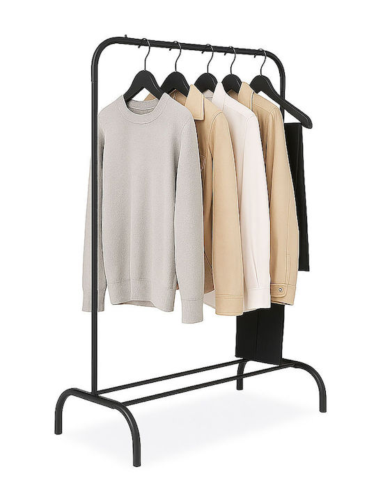 Relaxdays Floor Coat Rack Metal Black 150x110cm