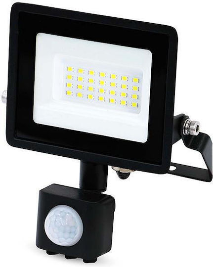 Nedis Στεγανός Προβολέας LED 20W Φυσικό Λευκό 4000K με Αισθητήρα Κίνησης IP44