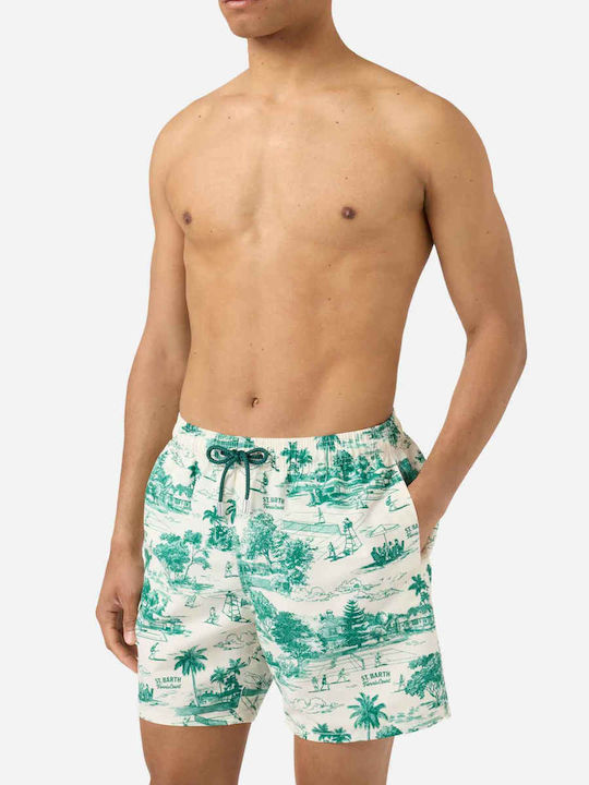 MC2 Men's Swimwear Shorts White with Patterns