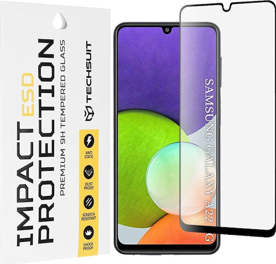 Techsuit Gehärtetes Glas Esd Samsung Galaxy A22 4G Schwarz