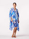 Achilleas Accessories Damen Maxi Kaftan Damenbademode Blau