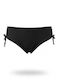Bikinihosen Slip Hohe Taille mit Schnürung Schwarz