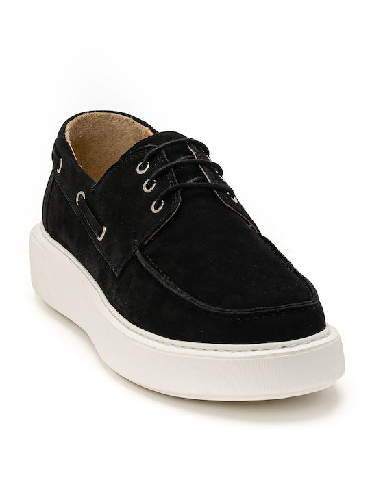 Leather Men's Moccasins In Black Colour