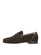 Suede Men's Loafers In Brown Color