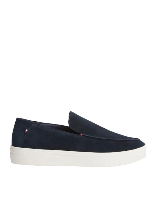 Tommy Hilfiger Suede Men's Loafers in Blue Color