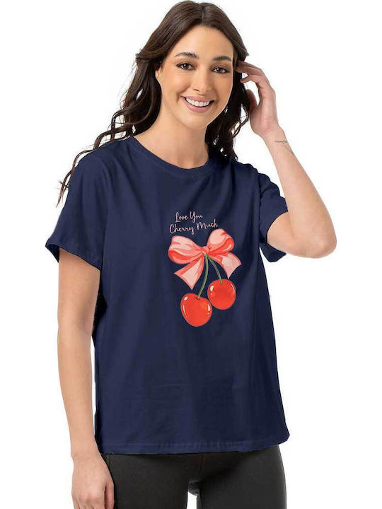 Bodymove Damen Bluse Baumwolle Blau