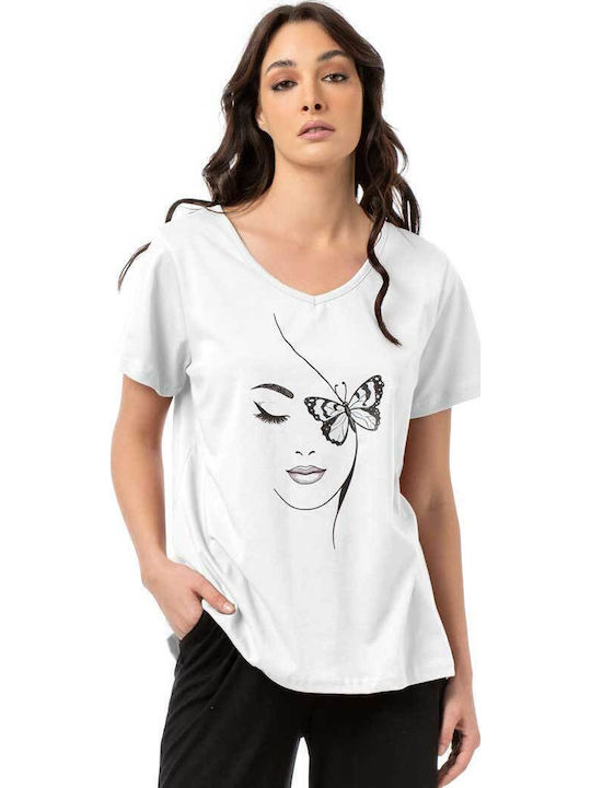Bodymove Damen Bluse Baumwolle Weiß