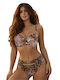 Set Bikini με Ελαφριά Ενίσχυση Ψηλόμεσο Καφέ