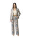 Women's Floral Set with Trousers in Regular Fit Floral