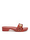Damen Flache Rote Sandalen