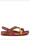 Damen Flache Rote Sandalen
