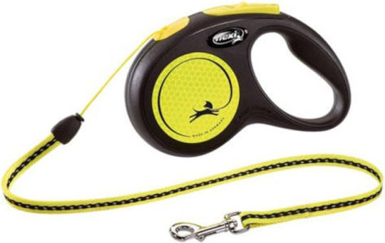 Flexi Dog Leash Lead Strap Neon Cord in Yellow Colour up to 20kg