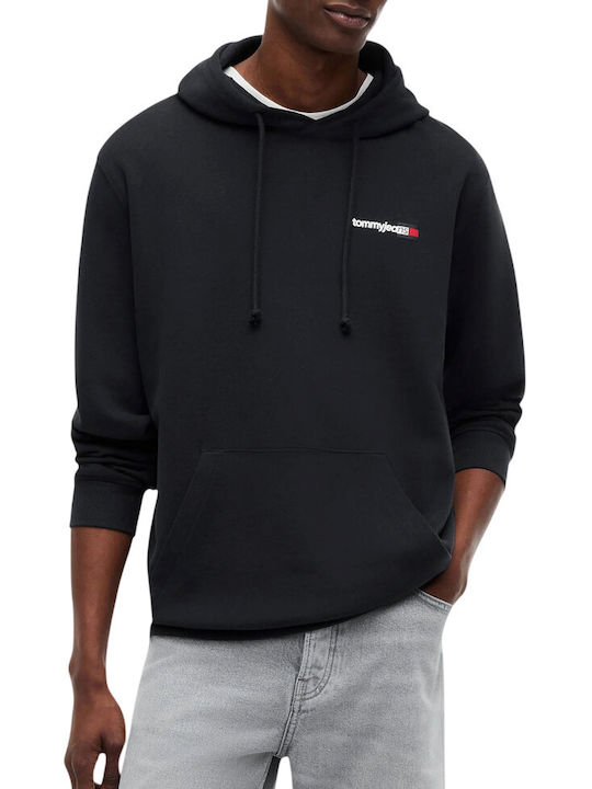 Tommy Hilfiger Суитшърт Черен с Качулка