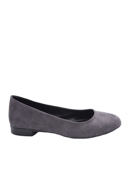 Wildleder Damen Ballerinas in Grau Farbe