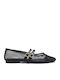 Women's Ballerina Shoes with Strap in Black Colour
