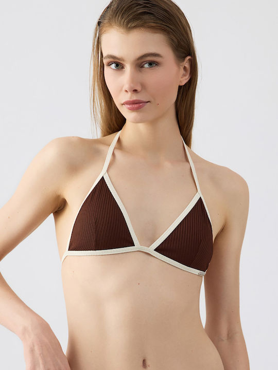 Minerva Bikini Τριγωνάκι με Ενίσχυση Καφέ