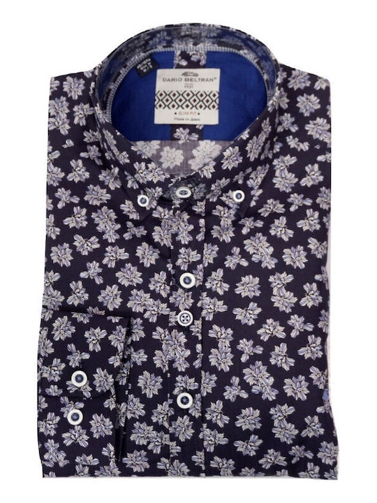 Short Sleeve Cotton Shirt Navy Blue