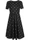 Polka Dot Short Sleeve Nursing Dress Black and White