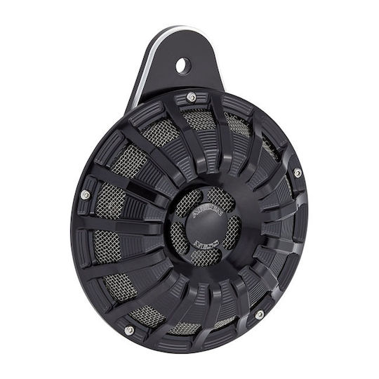 Arlen Ness Motorcycle Horn Cover Harley Davidson '91 '25 Big Twin Black 15-Spoke Horn Cover All Black