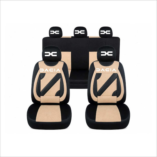 Set Custom Universal Nero Beige Seat Covers New Dacia