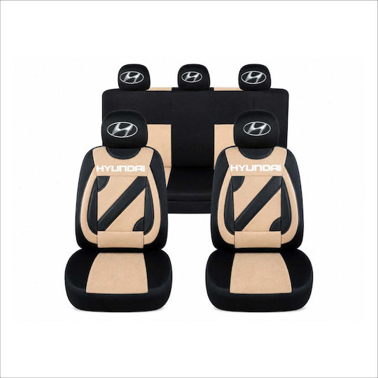 Set Universal Huse Scaune Auto Negre Bej Personalizate Hyundai