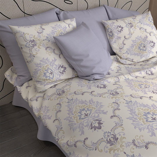 Charalambidis Textiles Villa Bed Sheet Super-Double 230x260cm Lilac