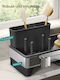 Songmics Kitchen Sink Organizer Made of Black Stainless Steel 12.7x24.7x23cm