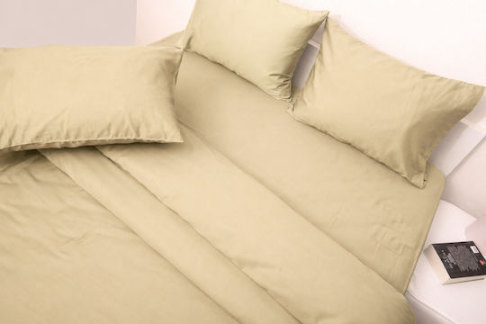 Anna Riska Σεντόνι Μονό με Λάστιχο 100x200+25εκ. Beige