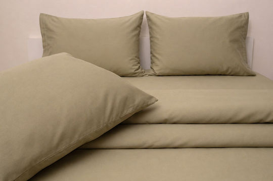 Anna Riska Σεντόνι Μονό με Λάστιχο 100x200+25εκ. Khaki Green