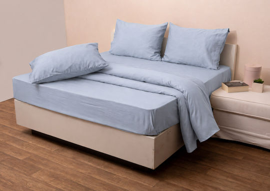 Anna Riska Bed Sheet Double With Rubber Hugger 160x200+25cm Gray